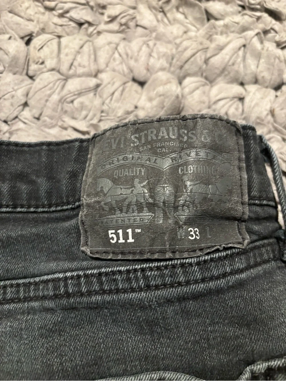 Men's Faded Black Levi 511 Denim Shorts - Black Label